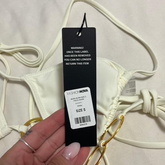 Fashion Nova White Bikini with Gold Accents - Picture 3 of 3